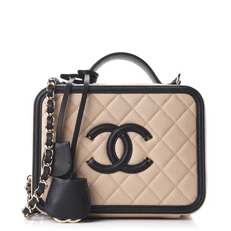 chanel caviar leather cc filigree medium vanity case|A Guide to Chanel Vanity Case Styles .